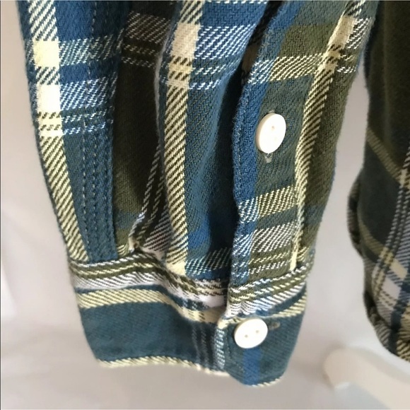 Levis Plaid Flannel LS Button Front Shirt Medium - Picture 5 of 8